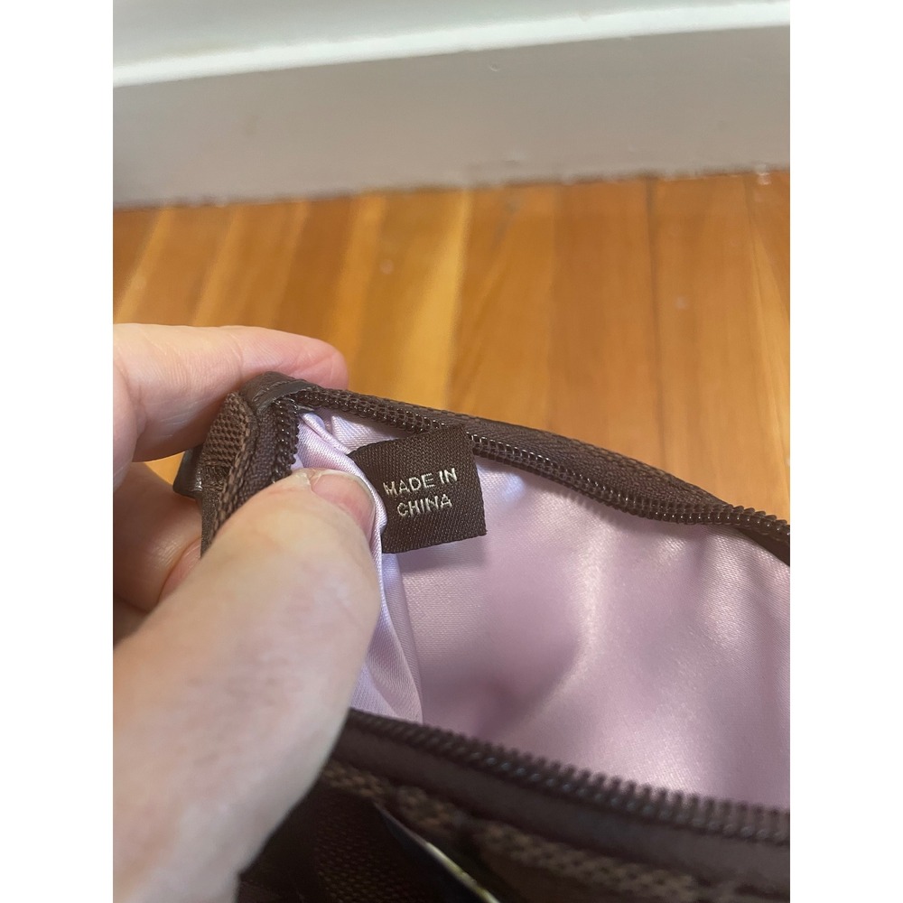 Coach Wristlet Signature Jacquard Dark Brown Canvas Leather Trim - Picture 5 of 5